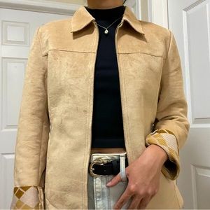 Vintage camel faux suede jacket